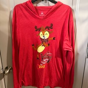 Disney Red Kids Hoodie with Festive Reindeer Graphic